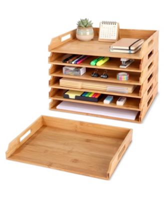 Stackable Paper Tray Desk Organizer Document Letter Magazine Holder