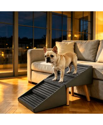 2-in-1 Foldable Dog Ramp Stairs, 4-Step Anti-Slip Pet Steps for Sofa and Bed, Convertible Pet Footstool for Small Senior Dogs