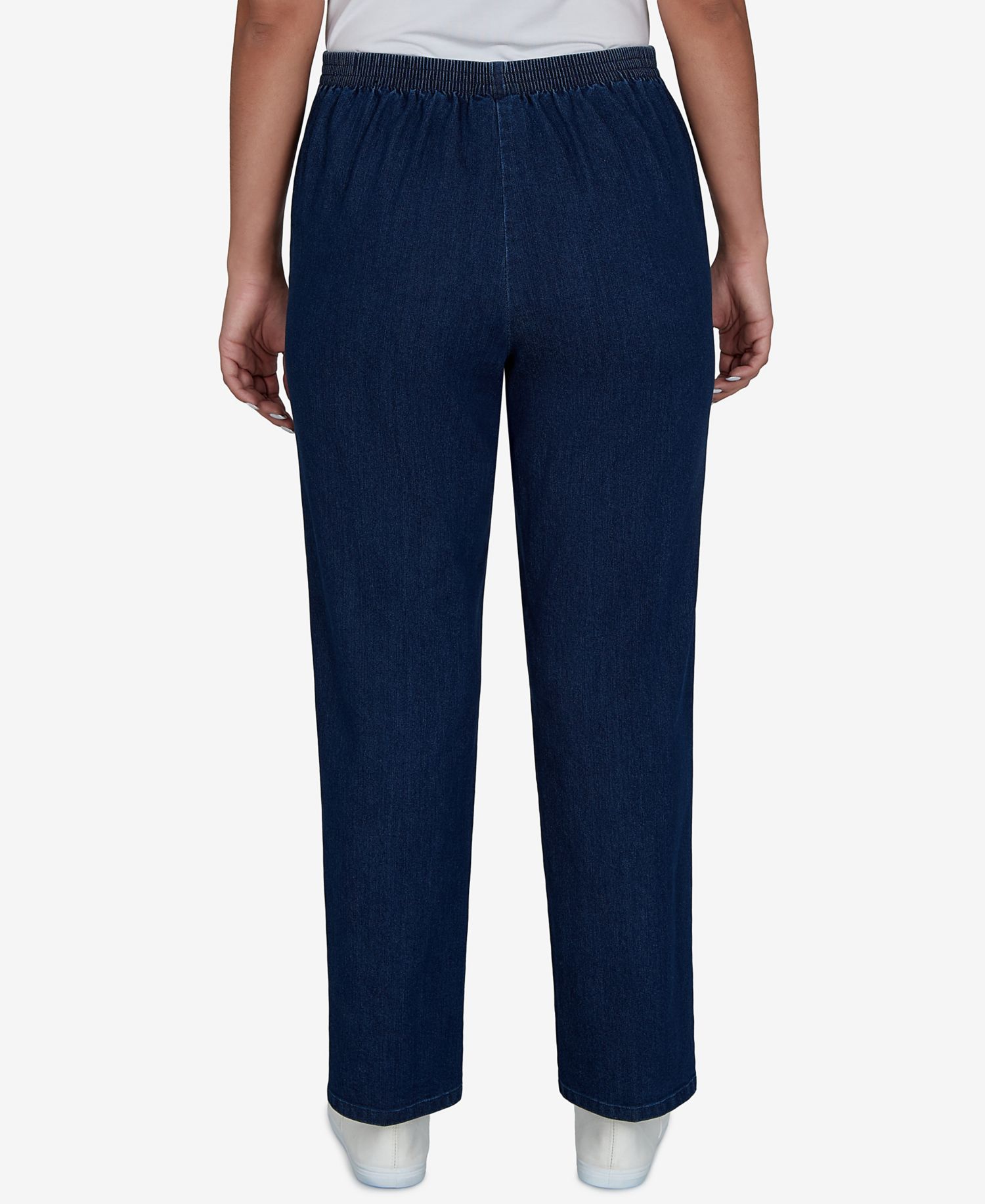 Petite Pull-On Mid-Rise Denim Pants