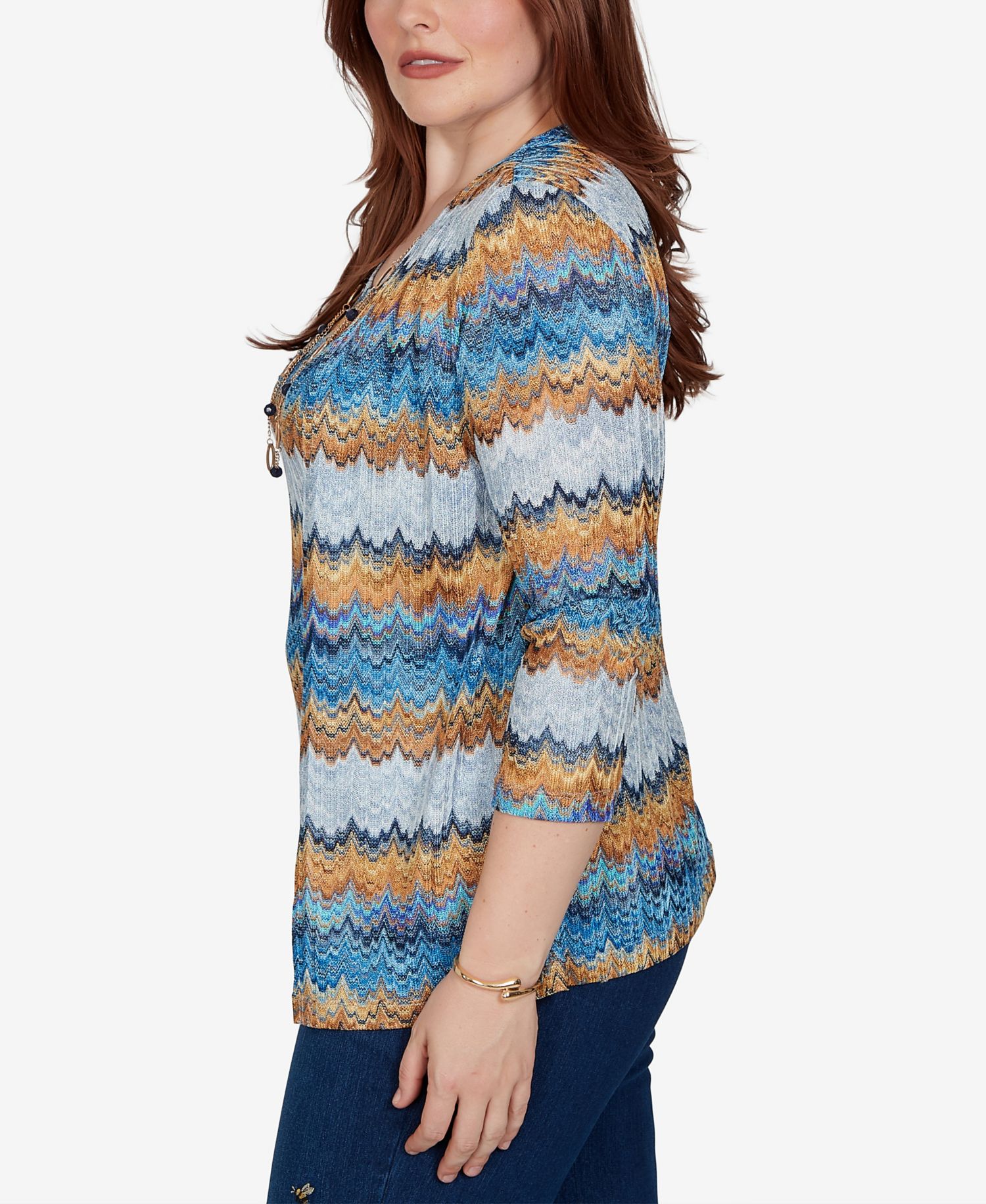Petite 3/4-Sleeve Scoop Neck Top