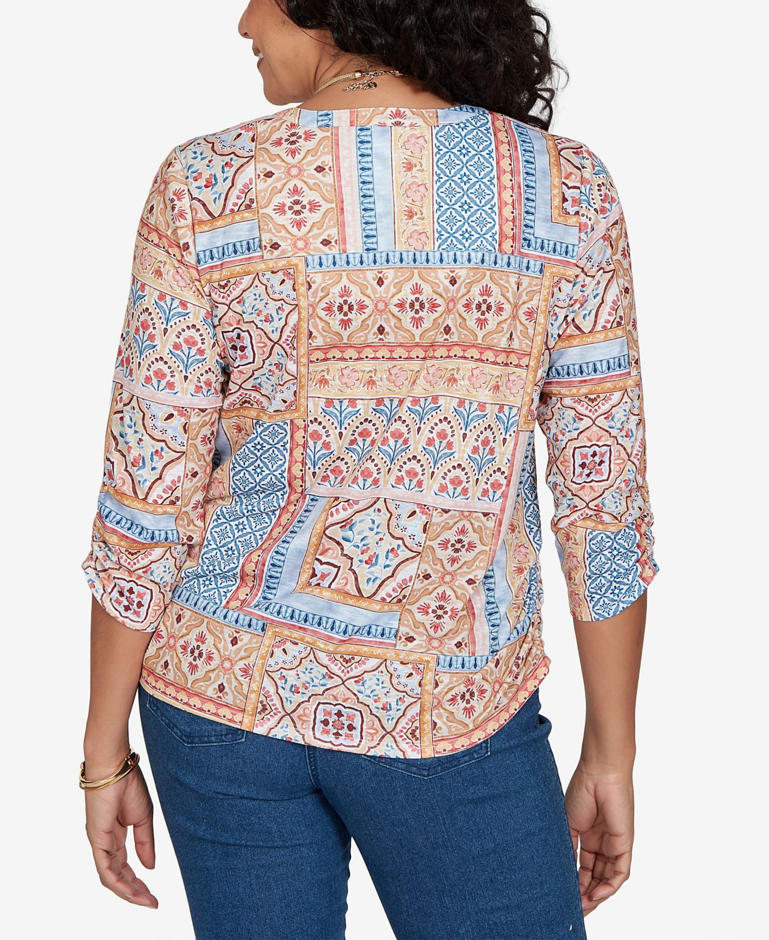 Petite Henley 3/4-Sleeve Top