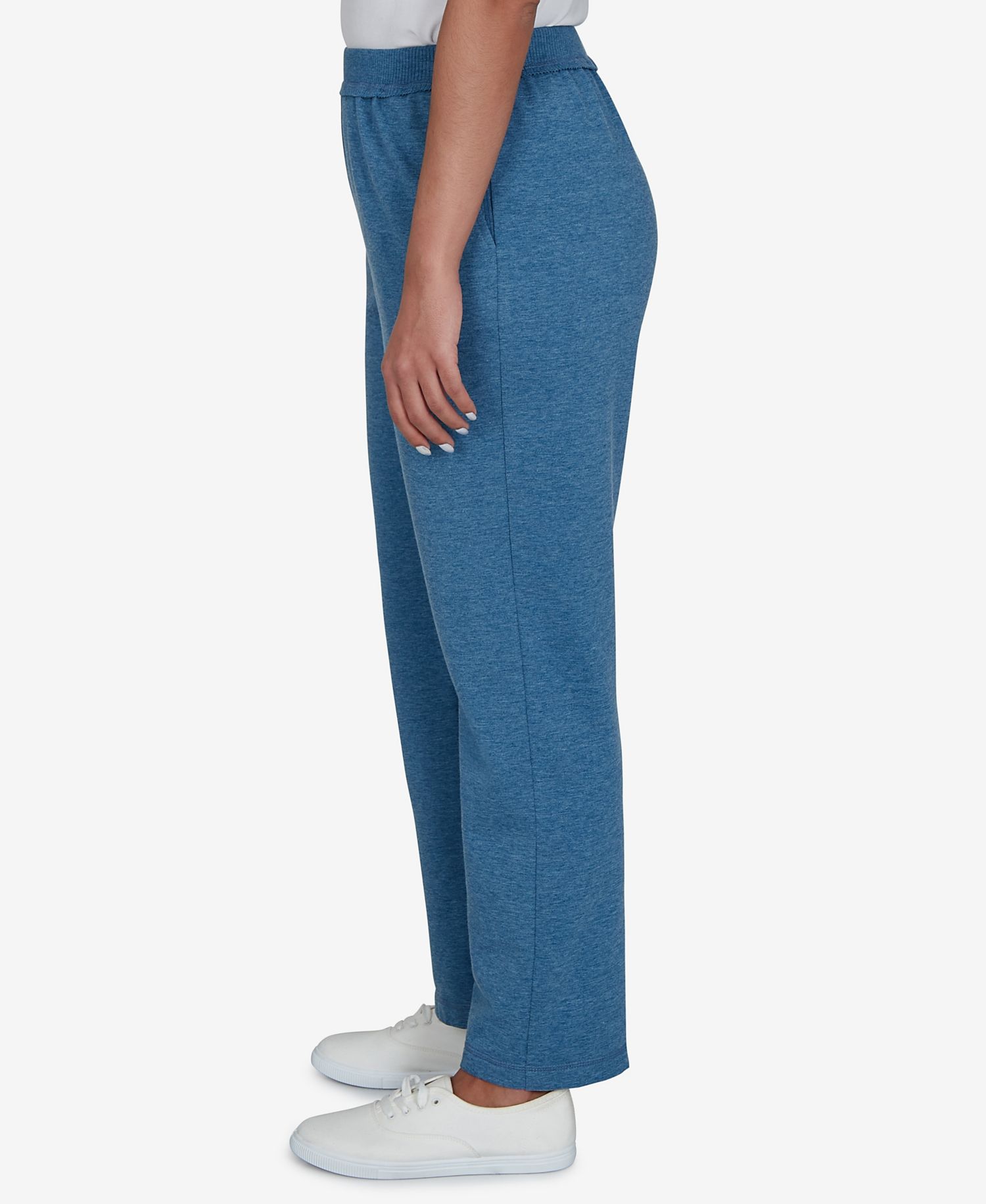 Petite Pull-On Straight-Leg Mid-Rise Denim Pants