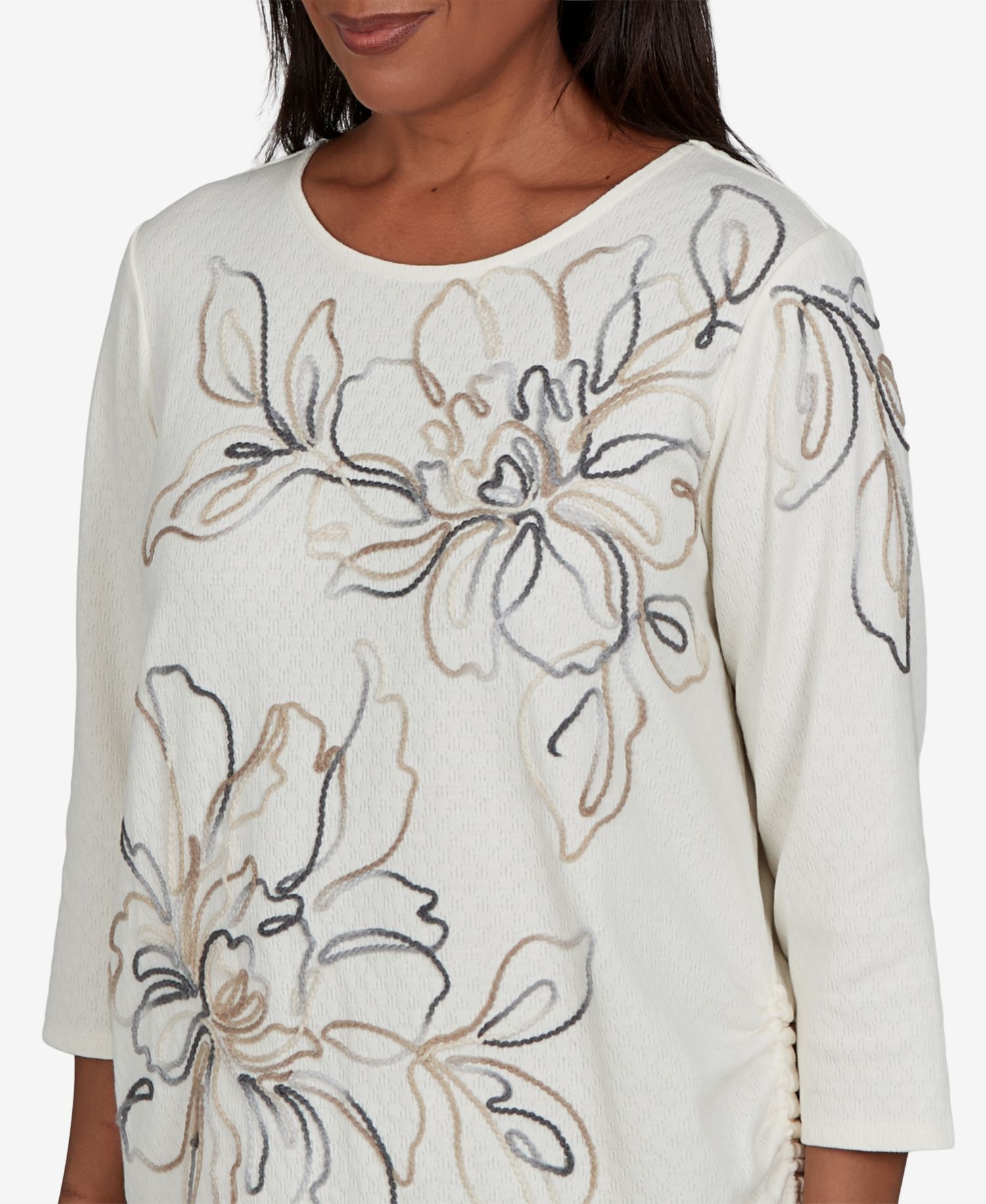 Women's Floral 3/4-Sleeve T-Shirt