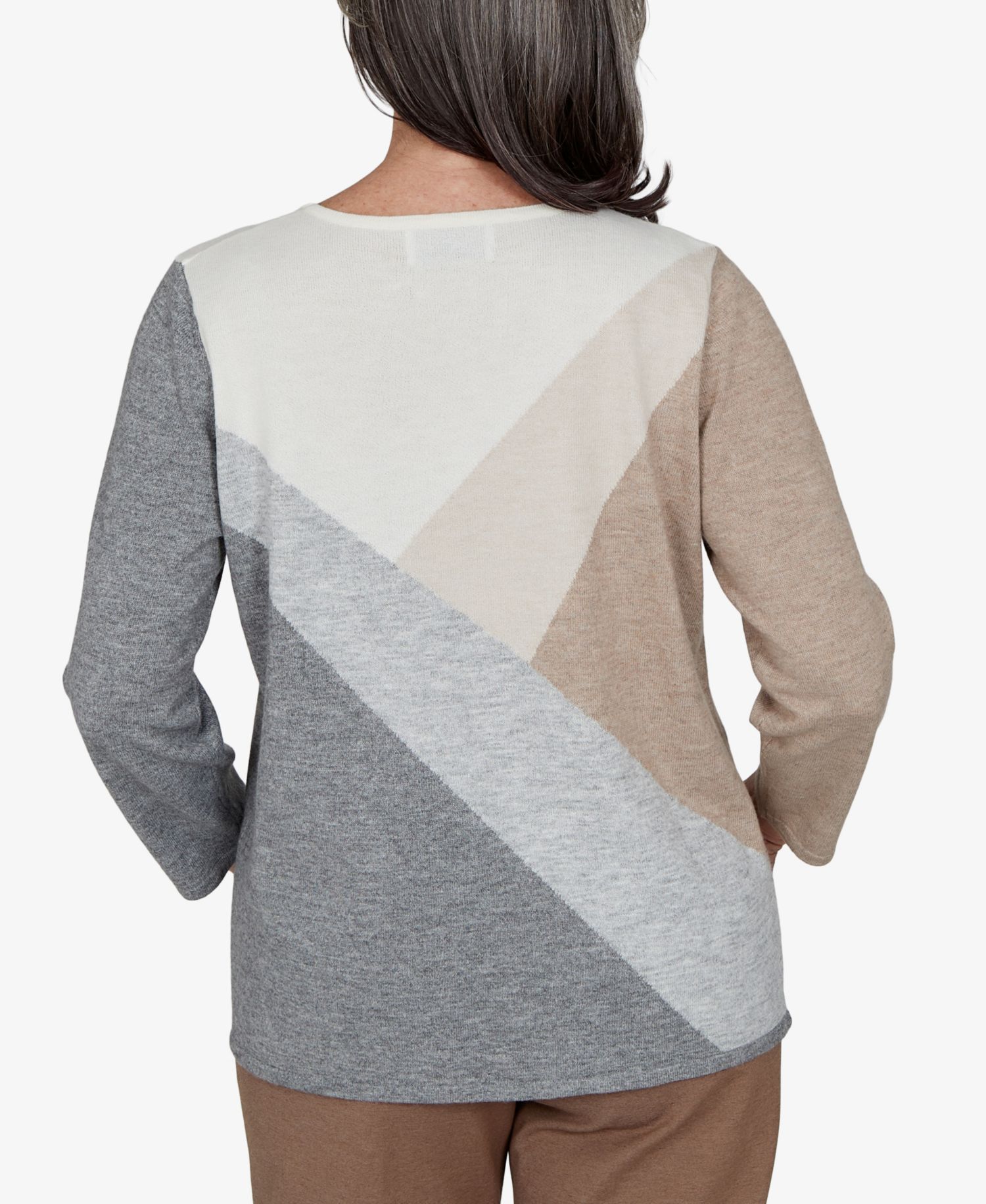 Women's Colorblock Embellished 3/4-Sleeve Pullover Sweater