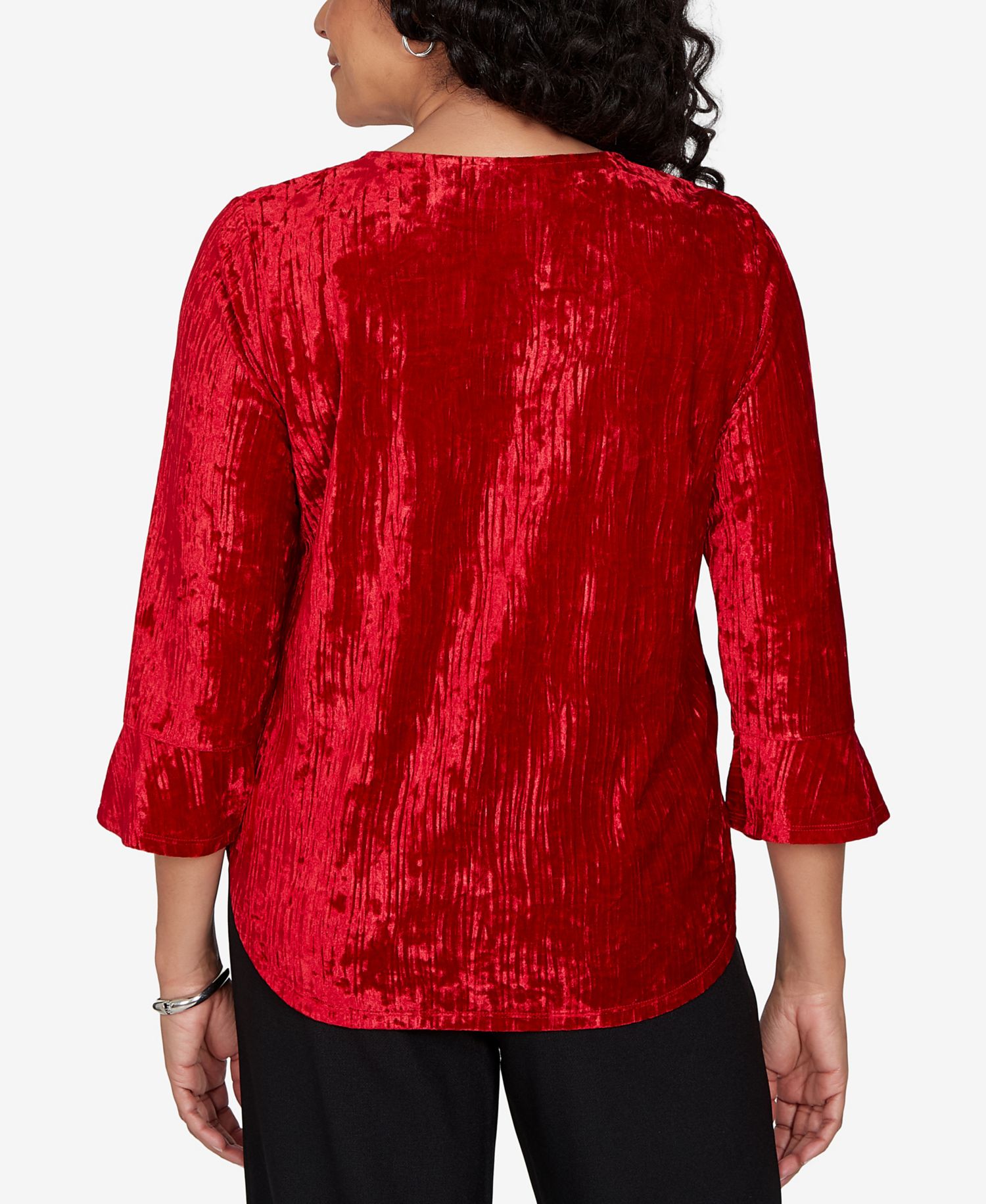 Women's 3/4-Sleeve Textured Knit Blouse