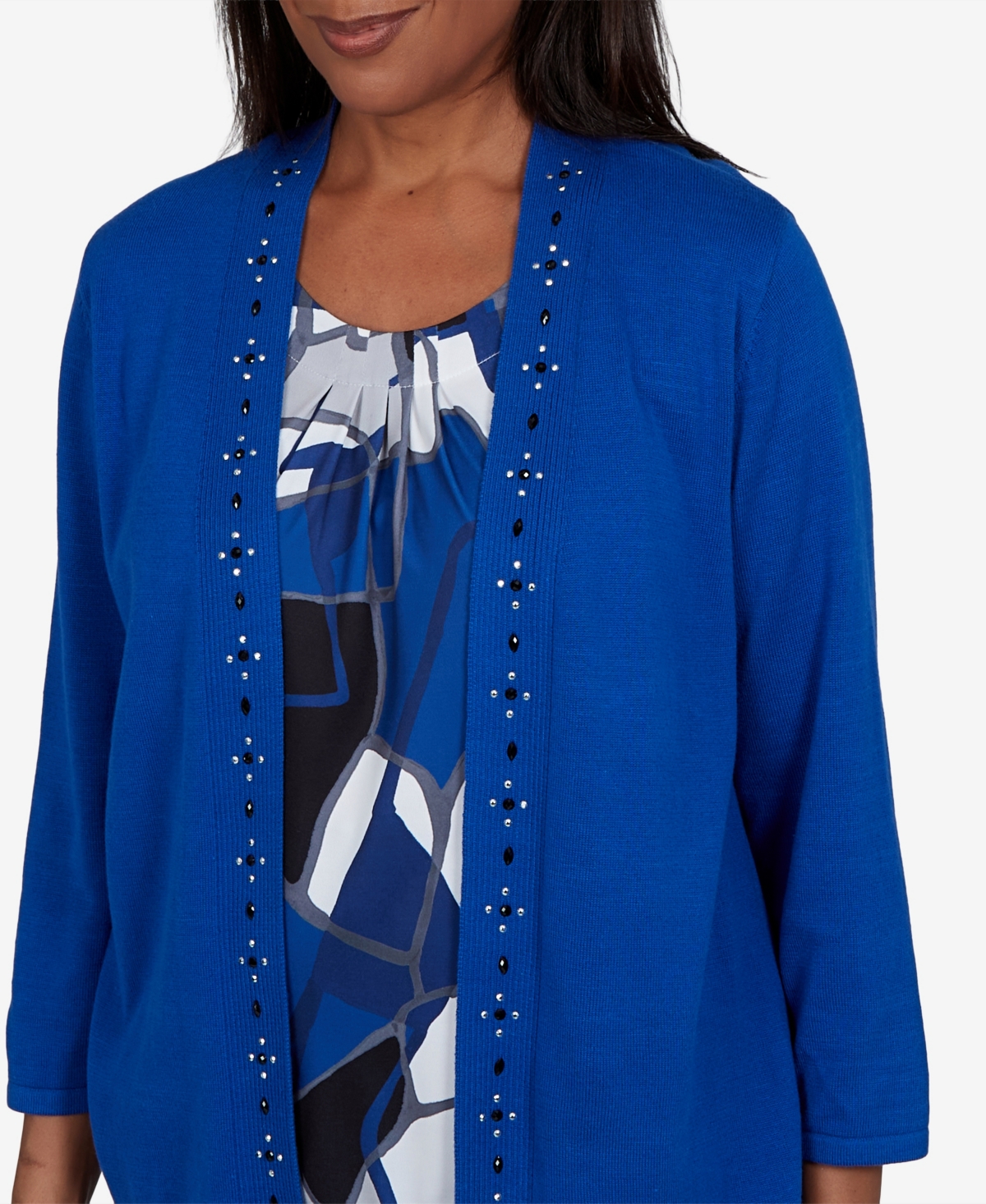 Alfred Dunner Women's Shawl-Collar Open-Front Cardigan