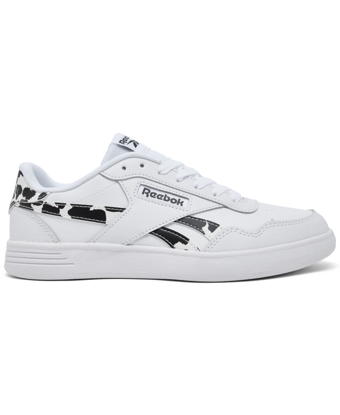 Женские кроссовки Reebok Court Advance Cow Print Lifestyle, цвет: Белый / Чёрный — фото 2