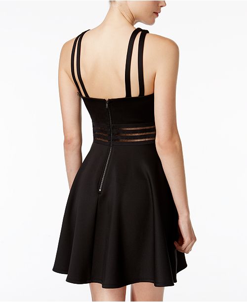City Studios Junior's Illusion Corset Dress Black Size Small