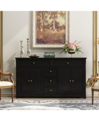Homsee Large 60" Storage Cabinet 4-Door 5-Drawer Organizer with Knobs