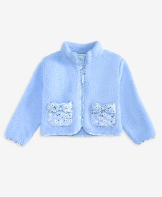Toddler Girls' 12M-5T Bow-Detail Faux-Sherpa Jacket