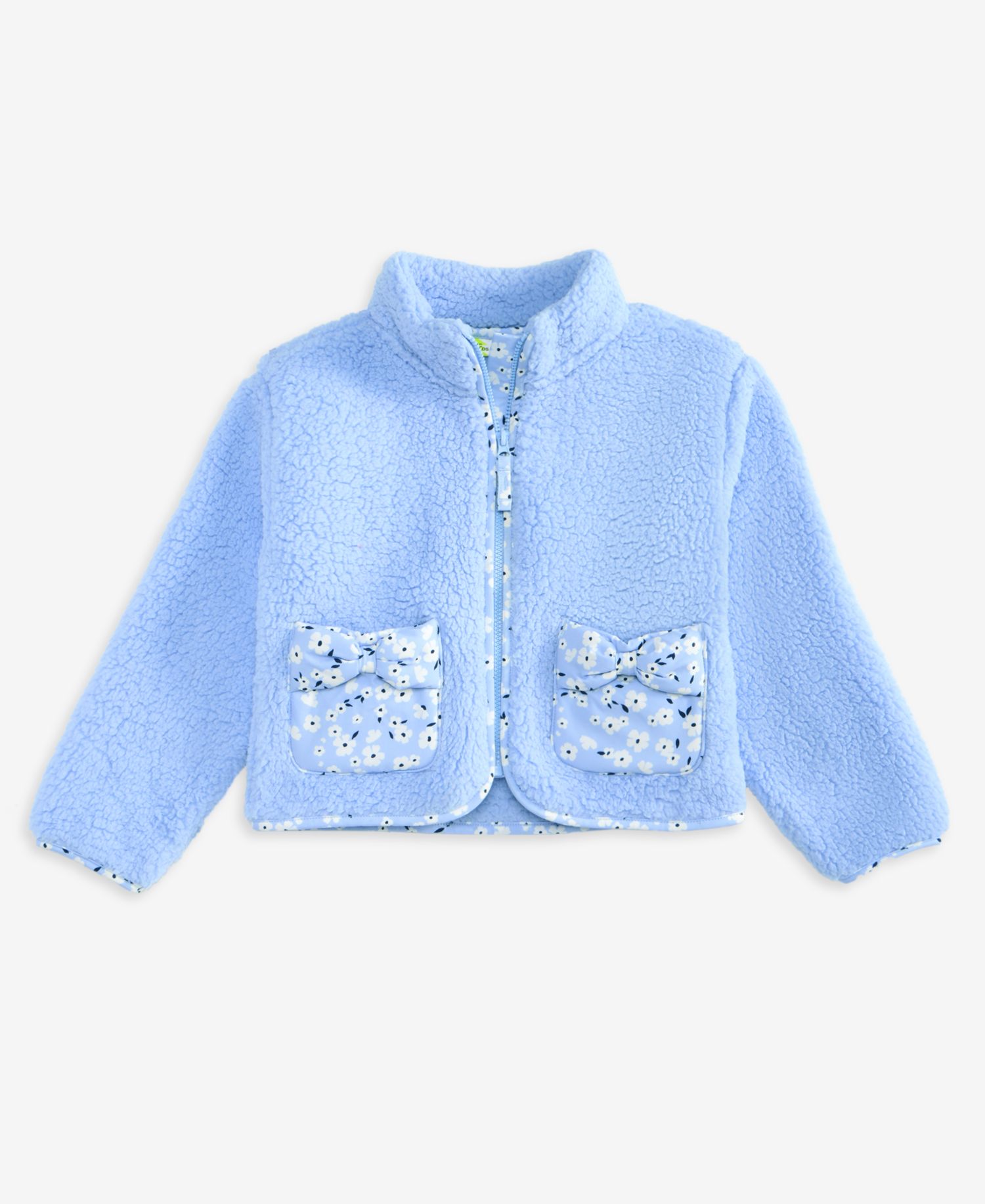 Toddler Girls' 12M-5T Bow-Detail Faux-Sherpa Jacket