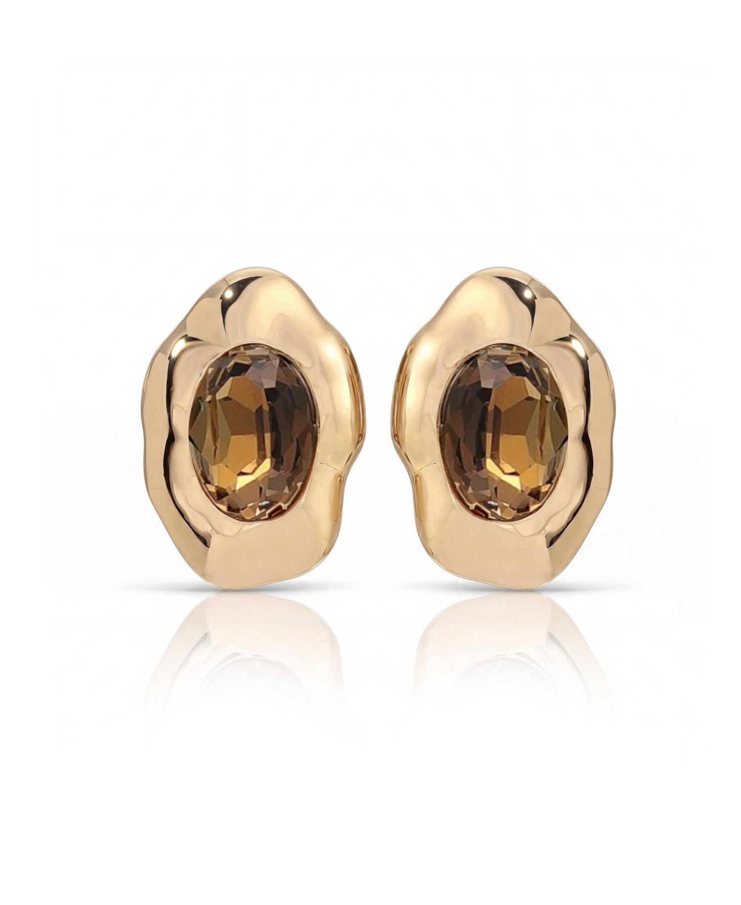 Molten Glow Crystal Stud Earrings