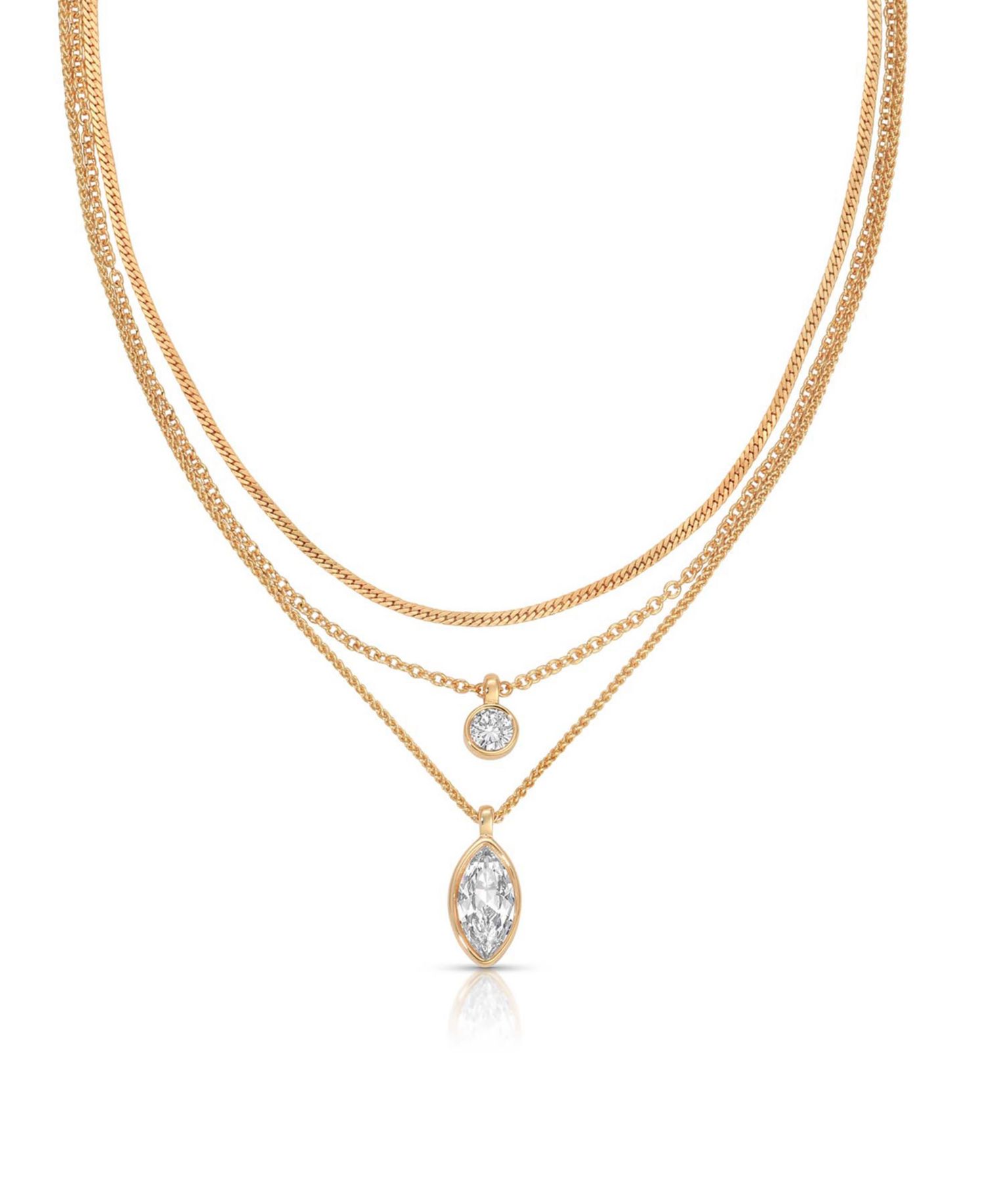 Triple Drop Layered Necklace