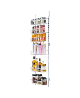 6-Tier Over the Door Pantry Organizer Steel Hanging Spice Rack with Adjustable Shelves