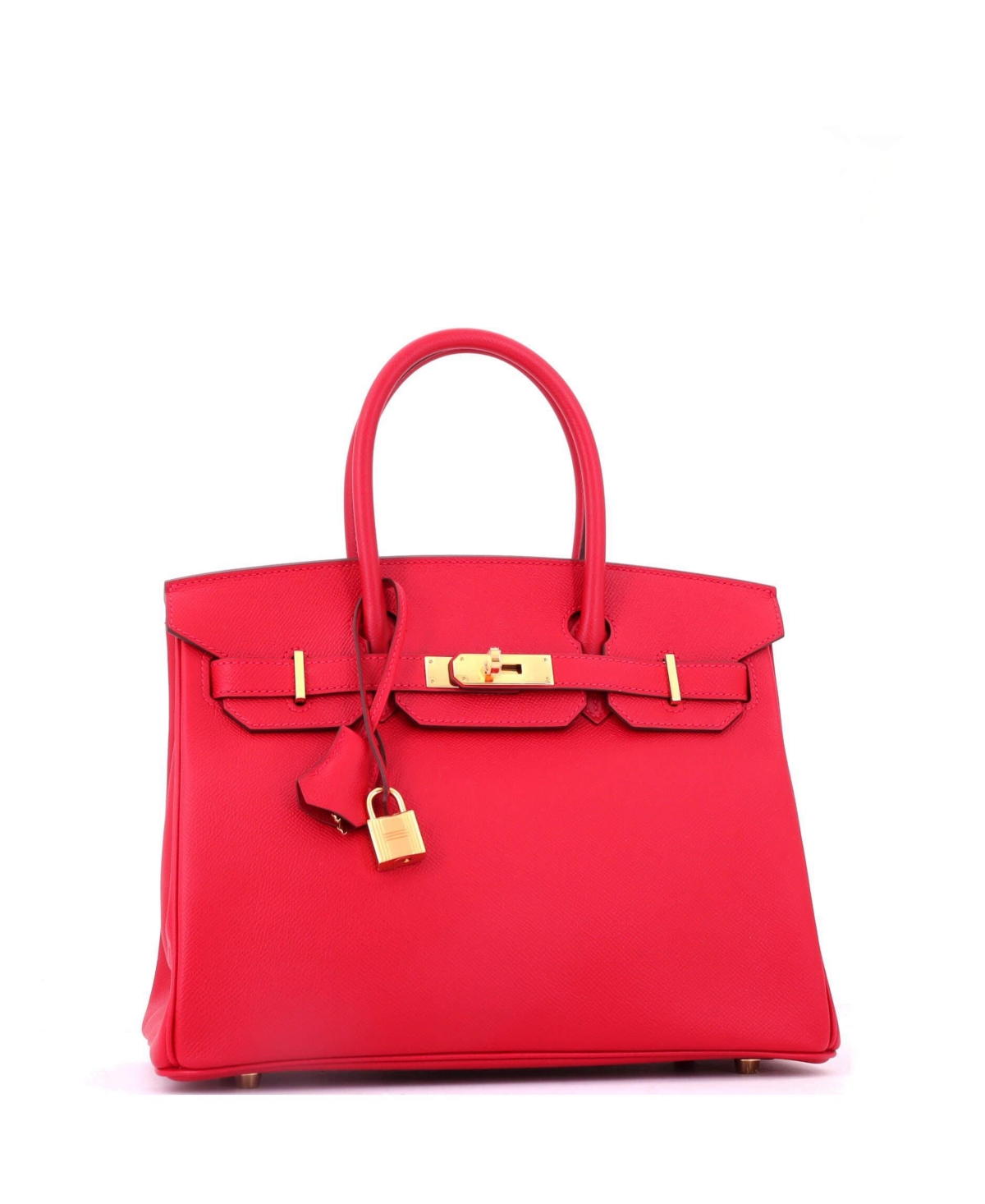 Pre-Owned Hermes Birkin 30 Handbag Red Epsom with Gold Hardware