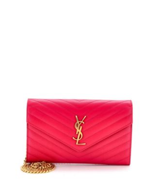 Medium Classic Monogram Wallet on Chain Matelasse Chevron Leather