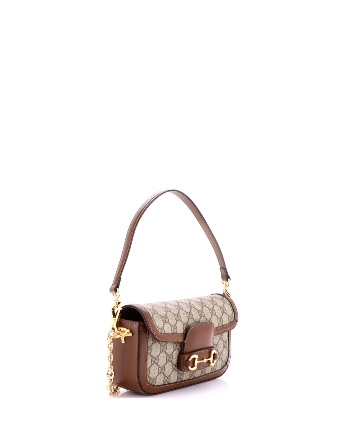 Pre-Owned Gucci East West Horsebit 1955 Shoulder Bag Gg Coated Canvas with Leather