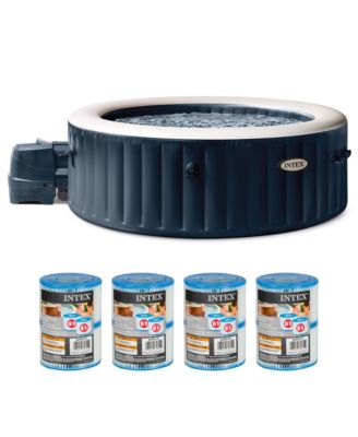 PureSpa Plus Portable Inflatable Hot Tub Jet Spa w/ 12 Filter Cartridges