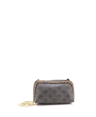 Zip Around Chain Clutch Triomphe Coated Canvas
