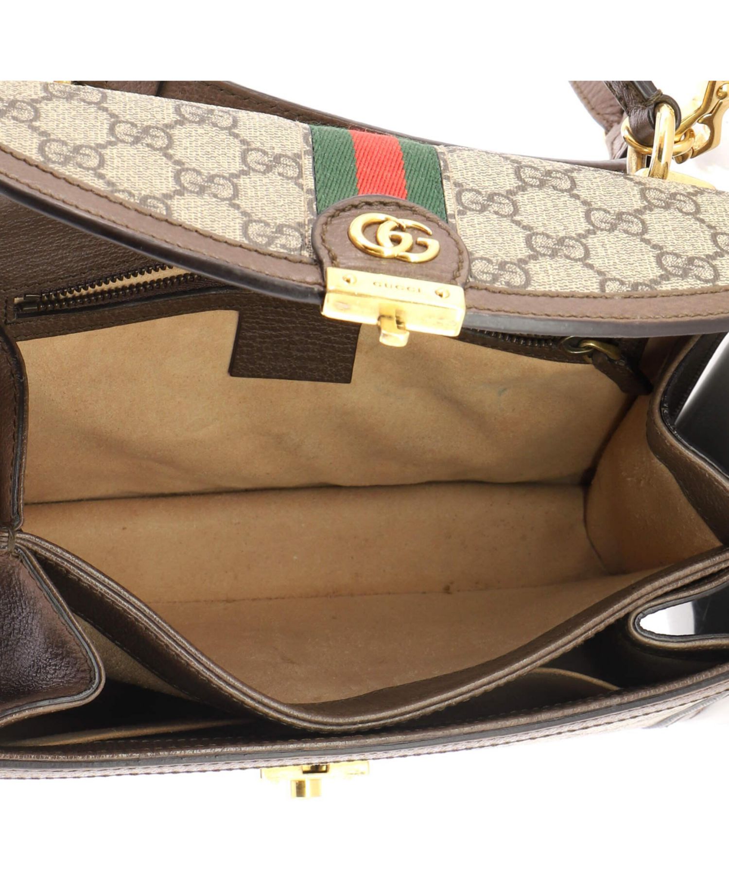 Small Ophidia Flap Top Handle Bag GG Coated Canvas