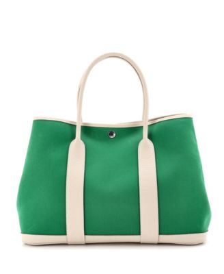 Pre-Owned Hermes 36 Garden Party Tote Toile and Leather