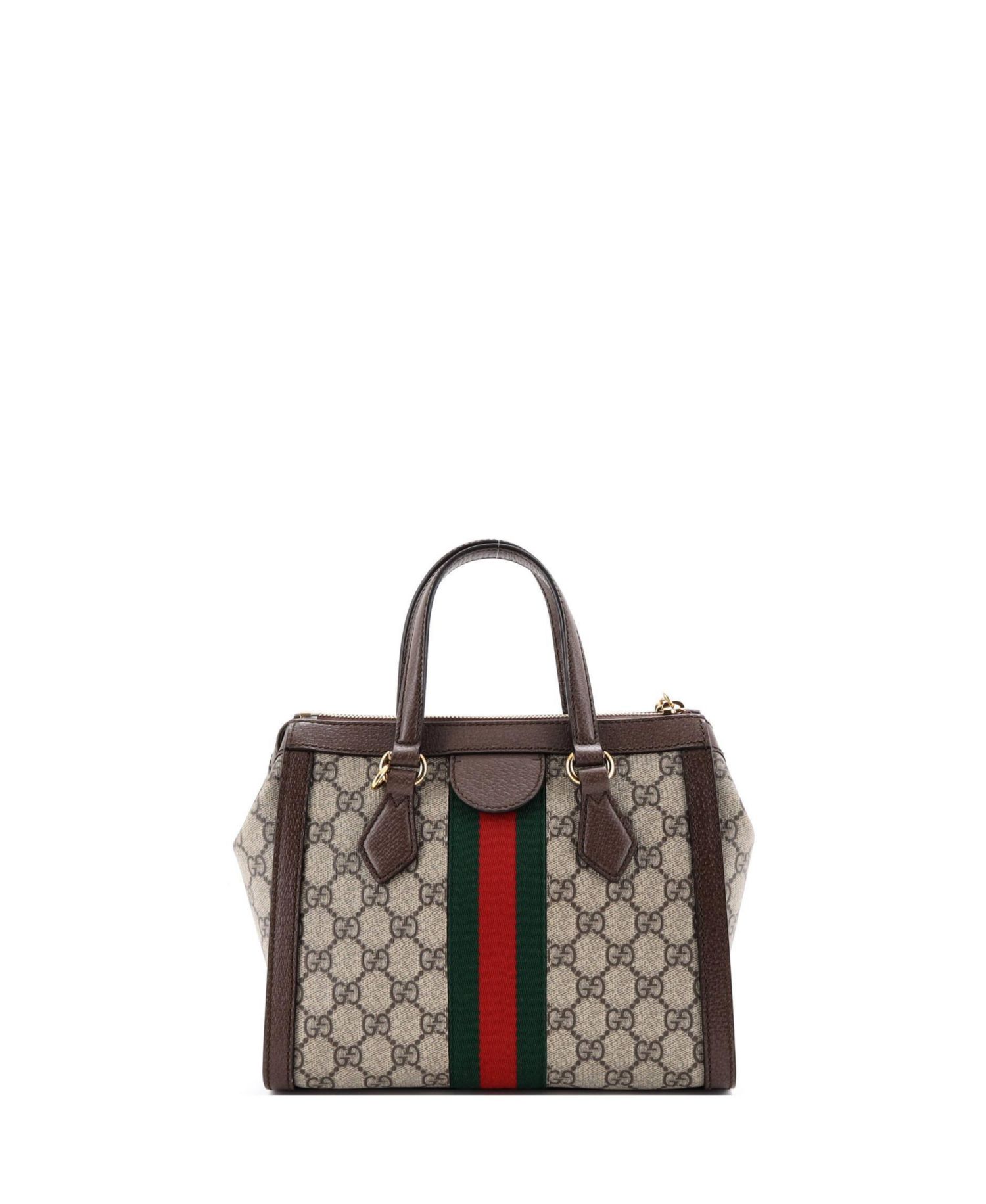 Small Ophidia Top Handle Tote GG Coated Canvas