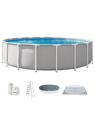 Prism Frame 18ft x 48in Premium Above Ground Pool Set with Filter Pump