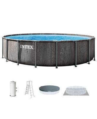 Greywood Prism Frame 15ft x 48in Premium Above Ground Pool Set with Pump