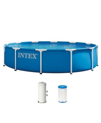 28211EP 12ft x 30in Metal Frame Above Ground Pool Set with Filter Pump