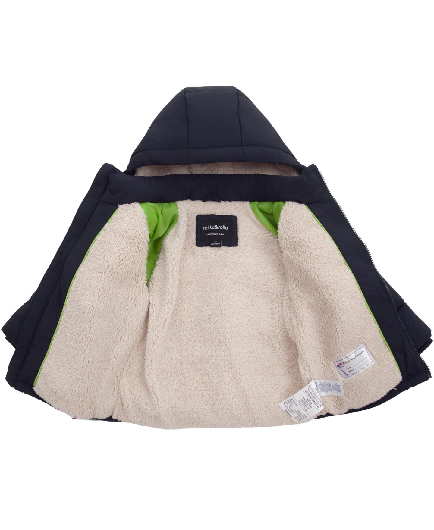 Куртка Rokka&Rolla Ethan Borg Lined Hooded Puffer Jacket 2T-5T для мальчиков-малышей, цвет: Тёмно-синий — фото 3