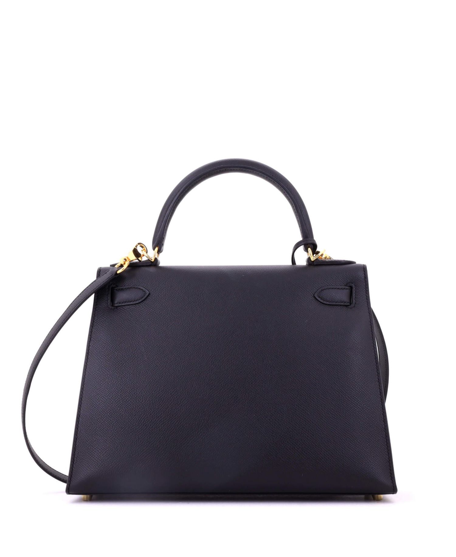 Pre-Owned Hermes Kelly 28 Handbag Black Epsom with Gold Hardware