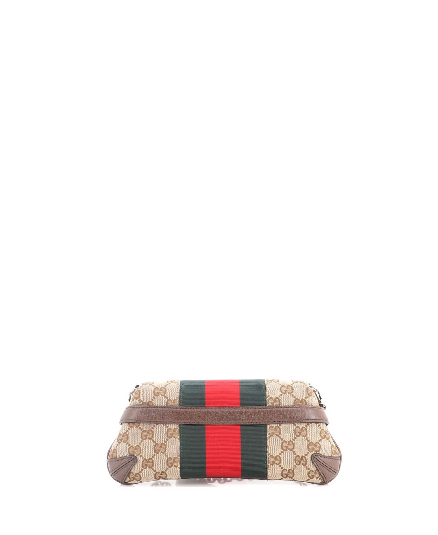 Small Horsebit NM Web Chain Clutch GG Canvas