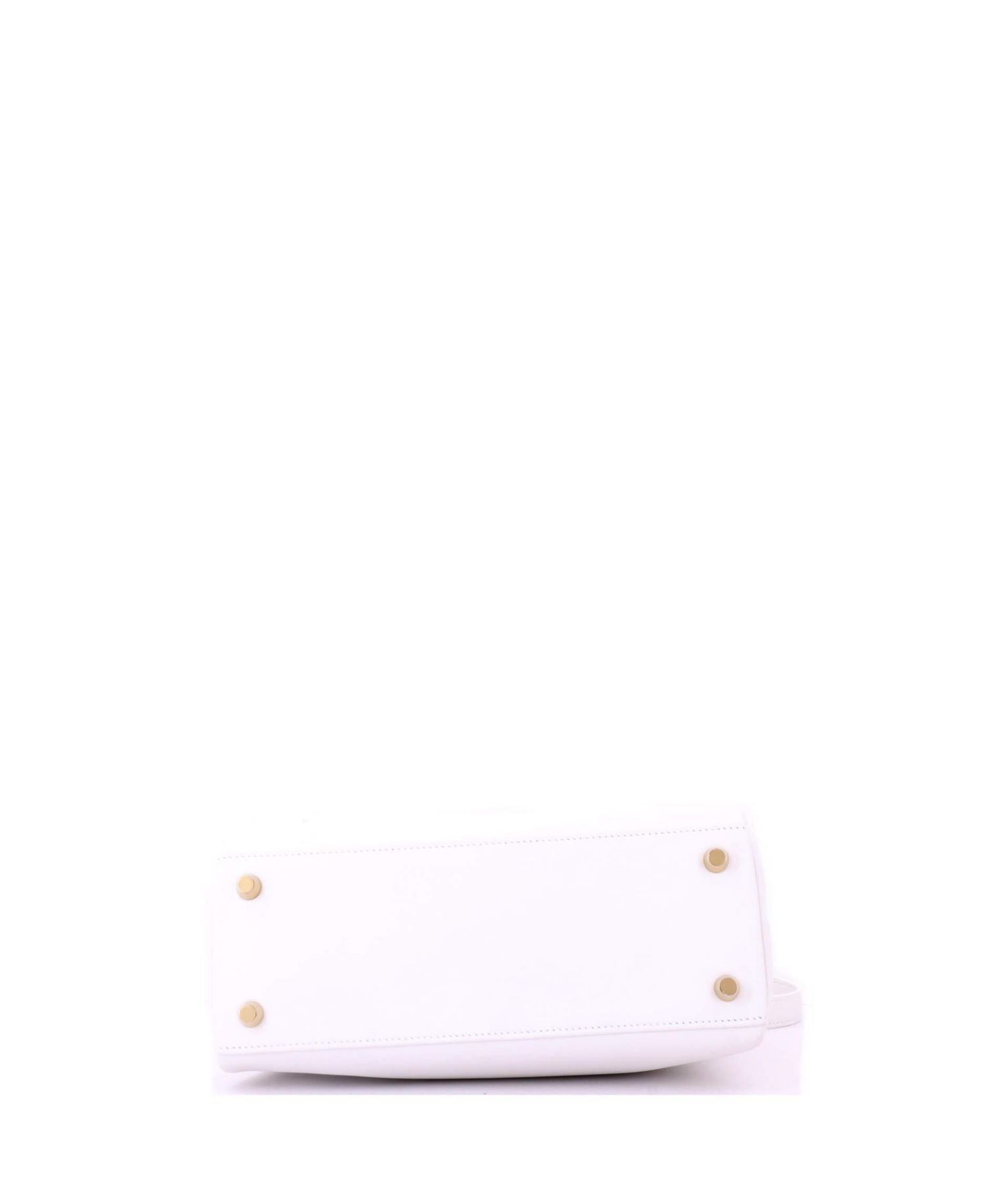 Pre-Owned Hermes Kelly 25 Handbag White Swift with Gold Hardware