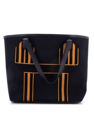Pre-Owned Hermes Pursangle Tote Canvas with Leather