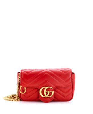 Super Mini GG Marmont Flap Bag Matelasse Leather
