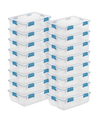 37 Qt Clear Plastic Home Storage Tote Bin with Secure Lids, (16 Pack)