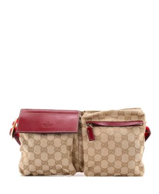 Vintage Double Belt Bag GG Canvas with Leather