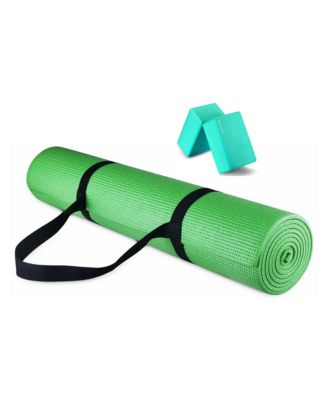 All Purpose High Density No Tear Exercise Mat w/Strap, Green