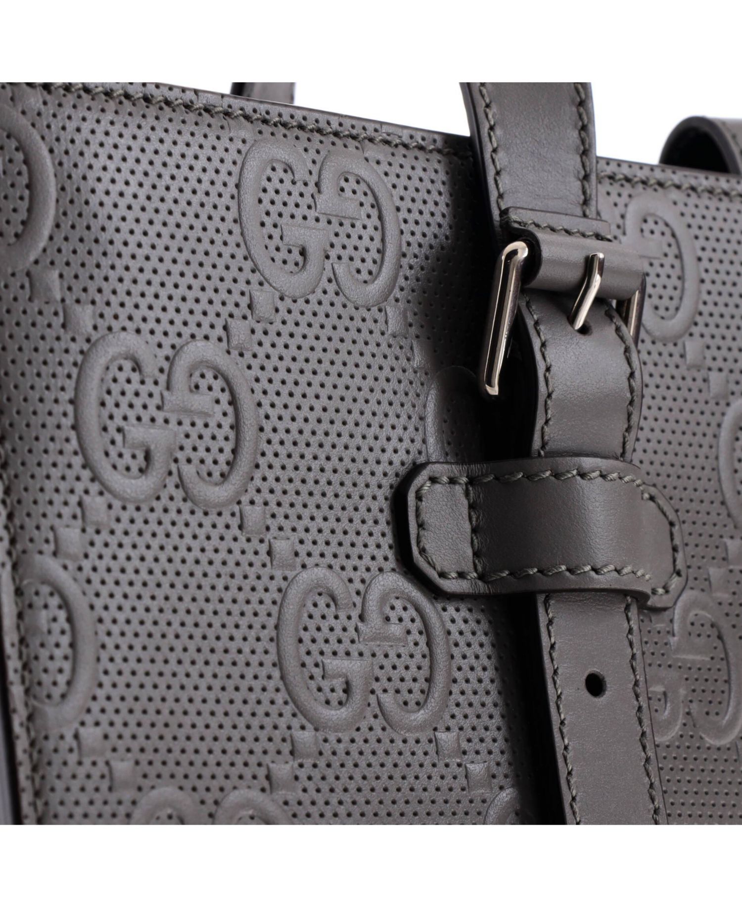Medium Tote Bag GG Embossed Perforated Leather