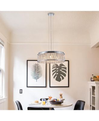 Crystal Chandelier 19" Round Ceiling Light Flush Mount Ceiling Light Fixture (Bulb Not Included)