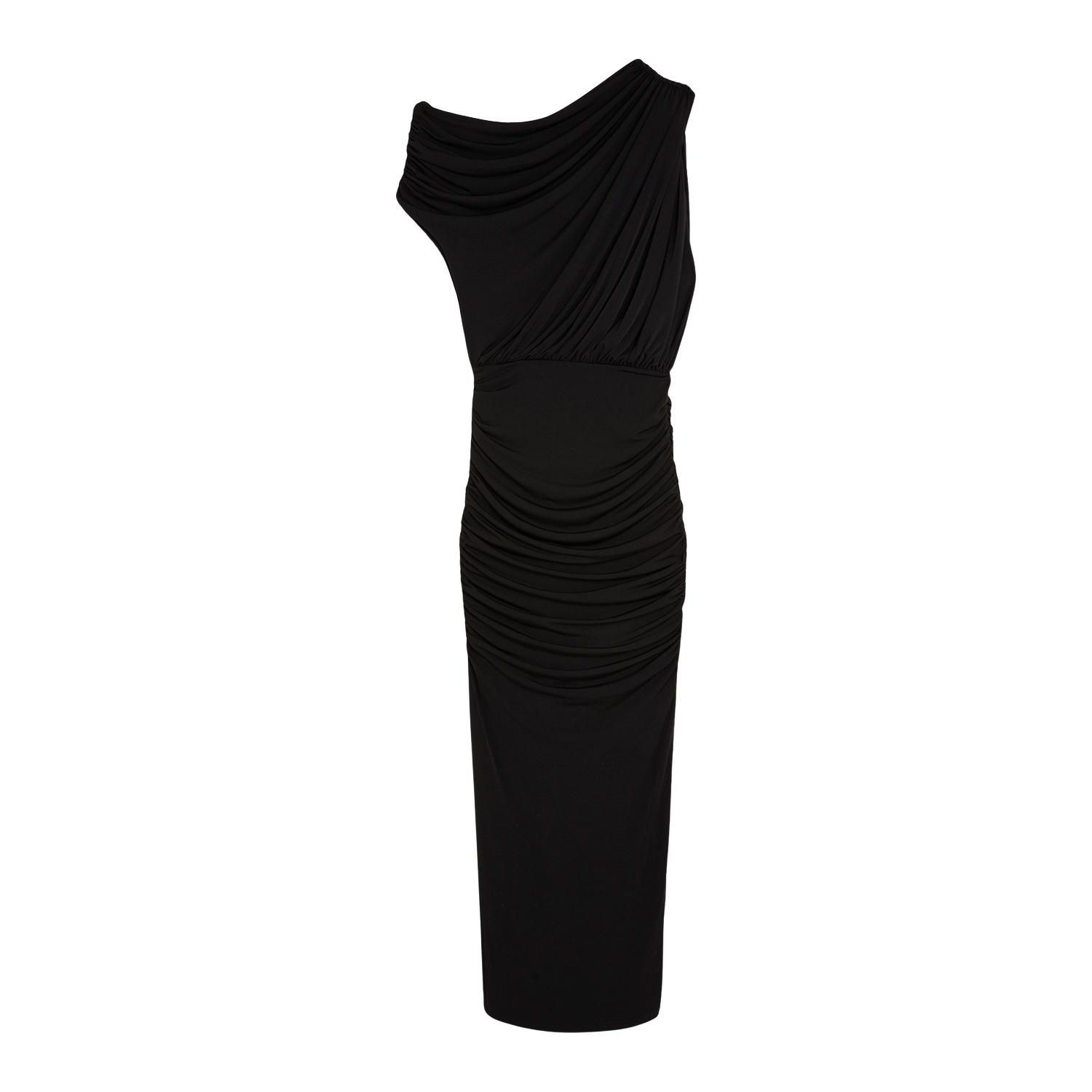 Women's Asymmetric Neckline Midi Dress