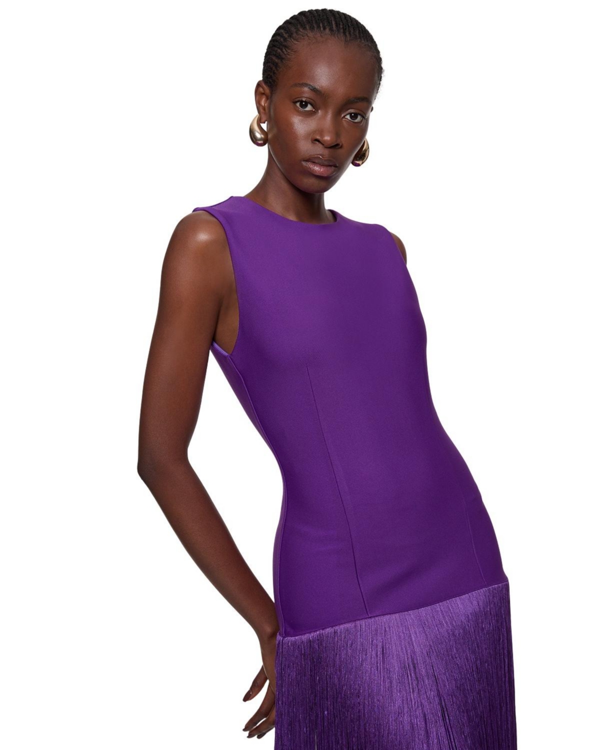 Karen Millen Women's Tassel Hem Knitted Dress