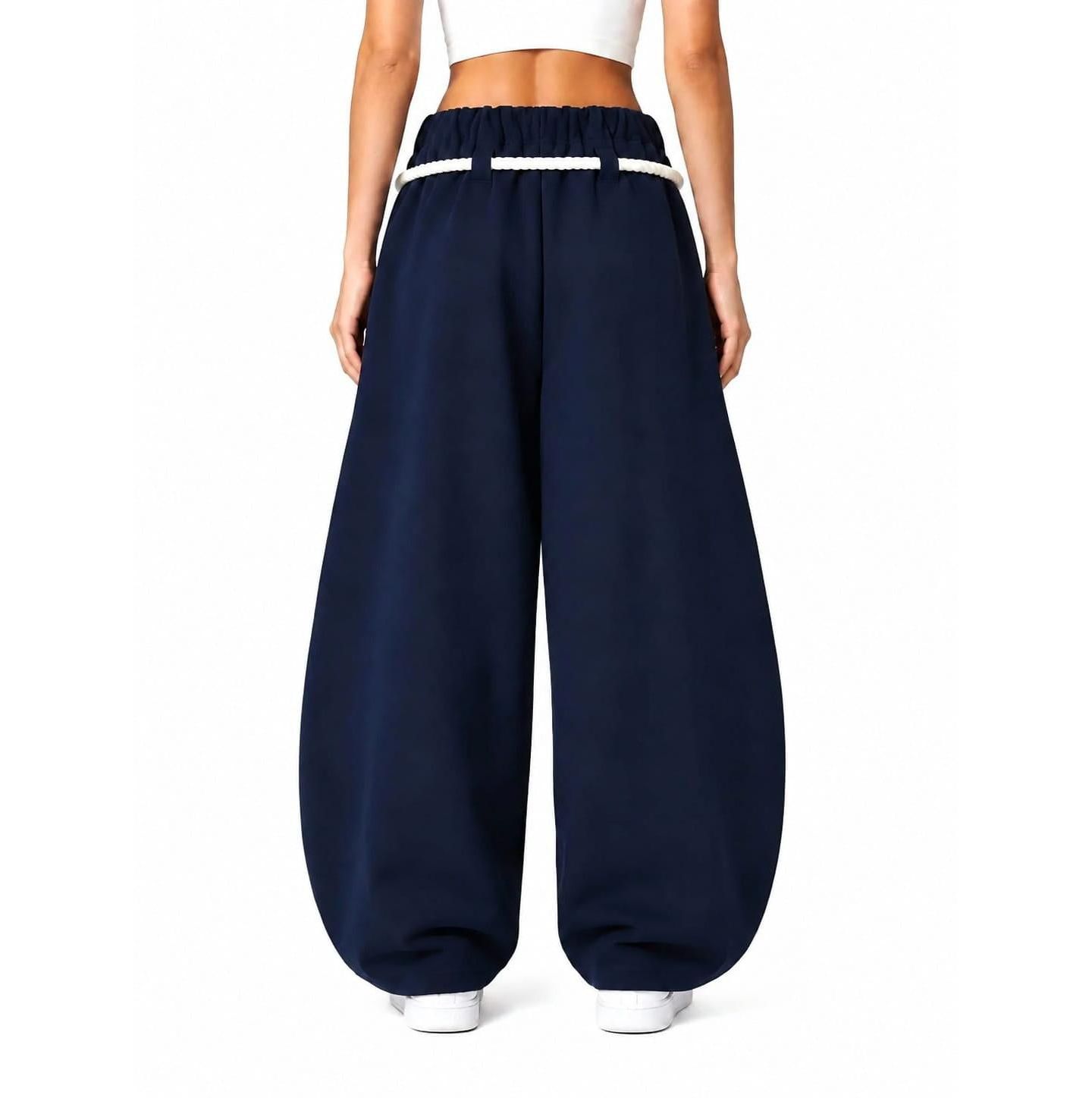 Женские брюки AELFRIC EDEN Barrel Rope-Drawstring Sweatpants, цвет: Тёмно-синий — фото 2