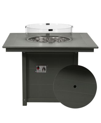 Modern Outdoor Patio Propane 42" Square Fire Pit Table
