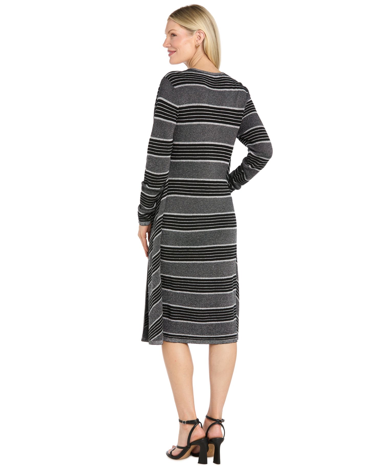 Petite Two-Piece Metallic Midi Sweater Dress