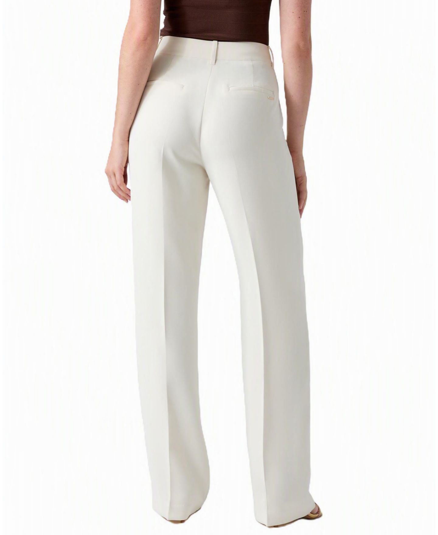 Женские брюки GUESS Theoline Perfect Pant Wide-Leg High-Rise, цвет: Кремовый белый — фото 4