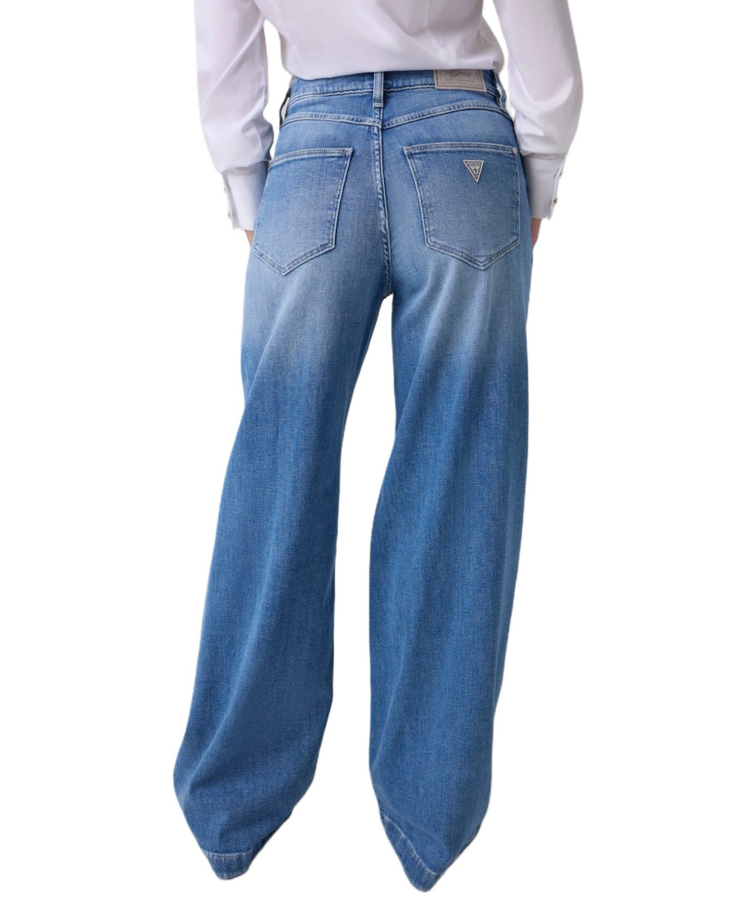 Женские джинсы GUESS Bellagio High-Rise Wide-Leg Stretch Denim Jeans, цвет: Twin Light — фото 3