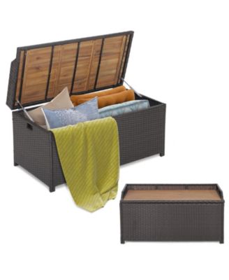 45-Gallon Storage Bench with Acacia Lid, Holds 795 lbs