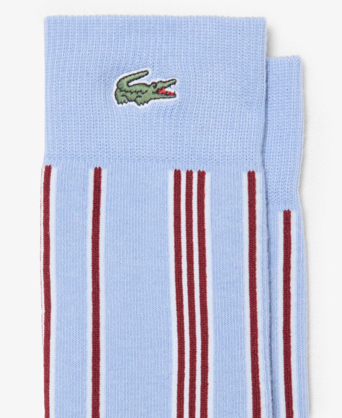 Lacoste Men's Ribbed Solid and Stripe Crew Socks, 2-Pack