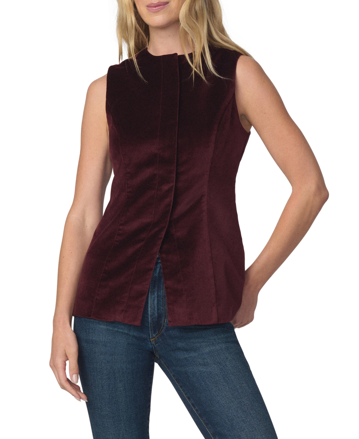 Joe's Jeans Women's Velveteen Tunic Sleeveless Button-Front